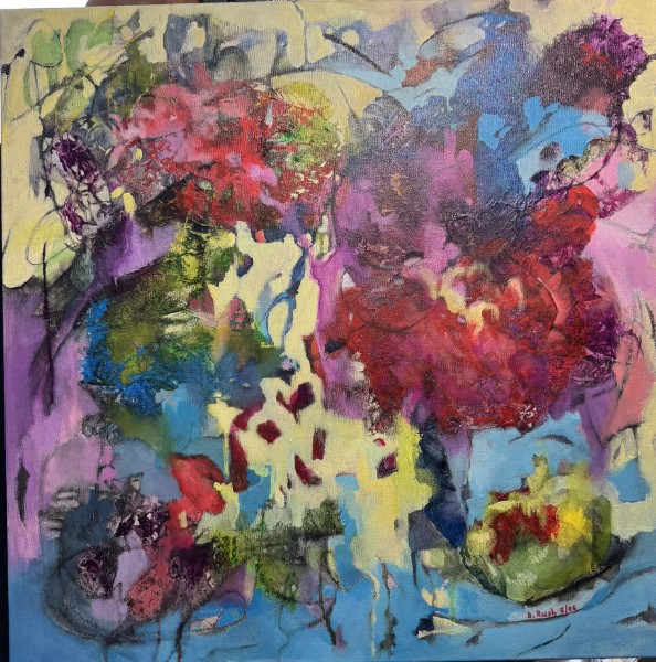 Acrylic floral painting by Barbara